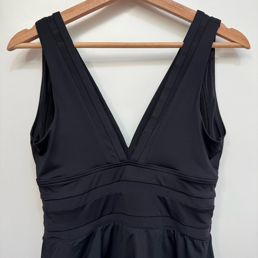 Lands End Mesh V-Neck Mini Swimsuit Dress Women Size 6 One Piece - Picture 7 of 16